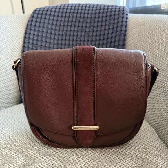 Kate Spade Handbags - Kate Spade Marsi Hunts Place Burgundy Leather Saddle Bag - Leather and Suede